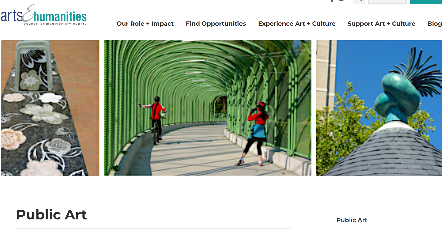 A screenshot of the website for creativemoco.org