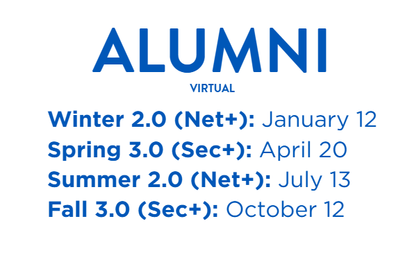 graphic of alumni program schedule
