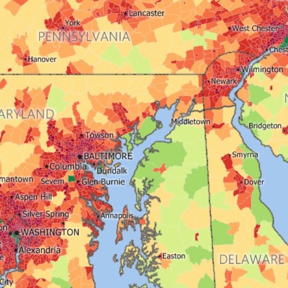 Heat Map of East Coast