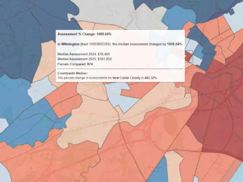 Screenshot of visualization map