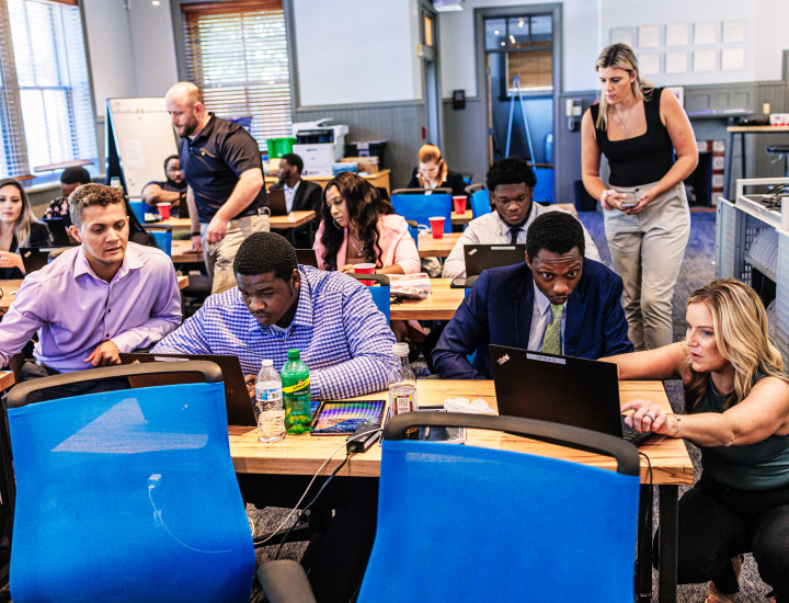 Classroom full of adult students