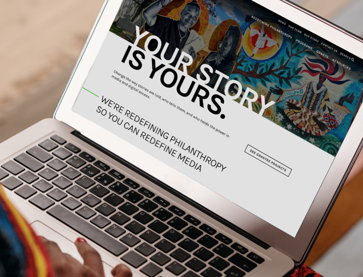Independence Public Media Foundation's homepage that reads "Your Story Is Yours"